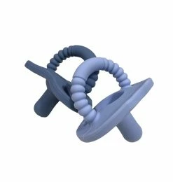 Baby Registry Pack Of 2 Sili Soother- Blue/Slate