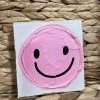 Coddiwomple Designs Decor 3x3 Smiley Face Pink