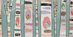 GBA Birch Tree W Wild Birds 36x18