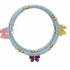 Jane Marie Kids Baby Blue Sequin Wrap W/ Butterfly Charms Bracelet Gifts