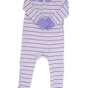 Sweet Bamboo Piped Zipper Romper Purple & Orchid Stripe Infant Clothing