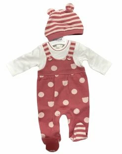 Mayoral Fall Polka Dot Footie Set W/Bear Hat