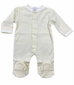 Baby Registry YELLOW GINGHAM FOOTIE