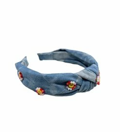 Bari Lynn Denim Daisy Headbands