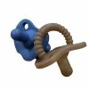 Three Hearts 2 Pack Sili Soother- Brown/Navy Baby Accessories