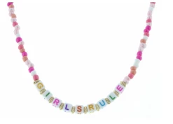 Jane Marie Gifts KIDS 14'' GIRLS RULE BLOCK NECKLACE