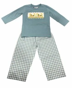 Delaney Fall Fall Teal Smocked Mallard Pant Set New Arrivals
