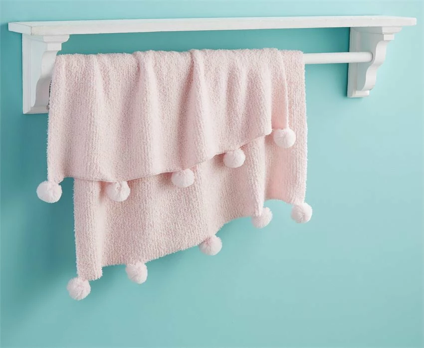 Hot Sale 👏 Mudpie Accessories Baby Accessories Pink Chenille Blanket 😉 1 Mudpie Accessories Baby Accessories Pink Chenille Blanket