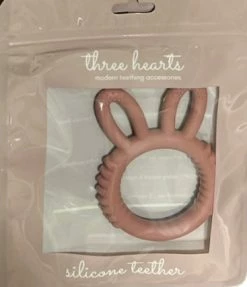Three Hearts Baby Accessories Silicone Bunny Teething Ring