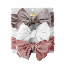 Baby Registry Grey Velvet Headband Set