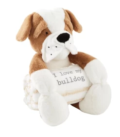 Mudpie Accessories Baby Accessories BULLDOG PLUSH WITH BLANKET