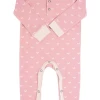 Sweet Bamboo Infant Clothing Polka Hearts Pink Long Romper