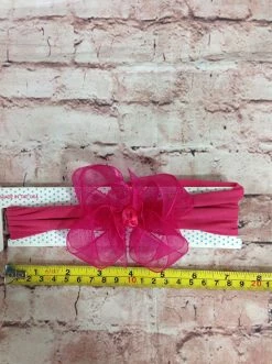 BEYOND CREATION HOT PK ORGANZA BOW ON HB Baby Accessories