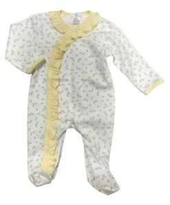 Baby Registry Hazel Floral Pima Ruffled Footie