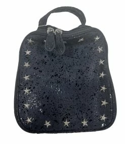 Bari Lynn Gifts Star Studded Splatter Lunch Bag- Black