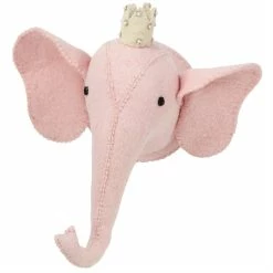 Mudpie Decor Mini Elephant Wallhanging-pink