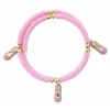 Jane Marie Kids Pink Sequin Wrap W/ Ballet Slipper Charms Bracelet Gifts