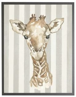 Antique Curiosities Baby Giraffe Grey Frame Decor