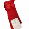BEYOND CREATION Red Knee Socks W/Side Bow