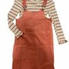Bonnie Jean Fall 22 New Arrivals Spice Cord Jumper W/Striped Undershirt