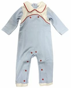 Squiggles Spring/Summer Blue/Red Button Squiggles Coverall