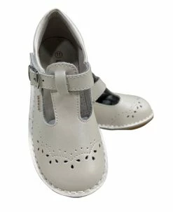 L'Amour Ruthie Stitched Mary Jane Pearl White Shoes