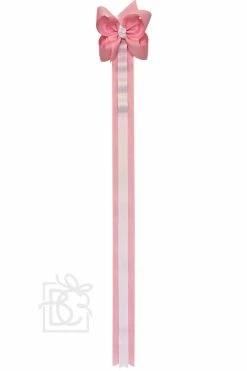 BEYOND CREATION Baby Accessories BOW HOLDER W/ HB DISPLAY LOOPS & DETACHABLE BOW- Pink/White