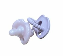 Three Hearts 2 Pack Sili Soother- Pink/Purple Baby Accessories