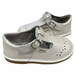 L'Amour Ruthie Stitched Mary Jane Pearl White Shoes