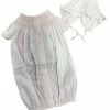 Baby Registry Soft Pink Smocked Gown & Bonnet