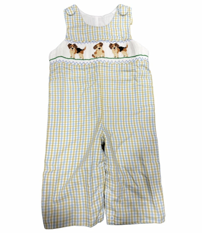 Coupon 🔥 Delaney Fall Tan/Blue Plaid Smocked Puppy Longall New Arrivals 🌟 1 Delaney Fall Tan/Blue Plaid Smocked Puppy Longall New Arrivals