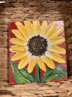 Coddiwomple Designs 6x6 Sunflower W/Leaves Decor