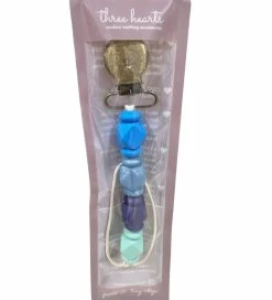 Three Hearts Petite Jewel Pacifier Clip Baby Accessories