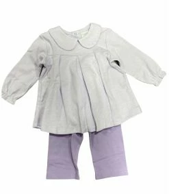 Squiggles Spring/Summer 2023 Purple Collared Stripe Legging Set