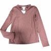 Area Code 407 Fall Skye Marsala Rib Split Neck LS Tee