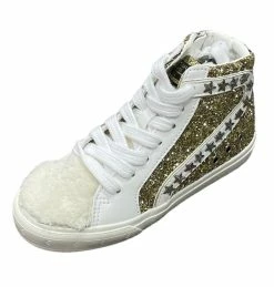Shoes Vintage Havana Margo Gold Glitter Fur High Top