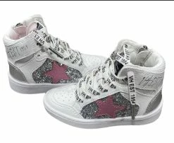 Shoes Vintage Havana Mavis Pink Star Silver Glitter High Top