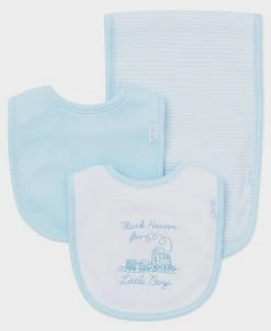 Baby Registry Thank Heaven For Little Boys 2 Bib & Burp Set
