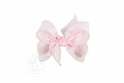 BEYOND CREATION Light Pink Seersucker Bow Baby Accessories