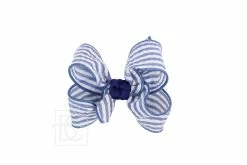 BEYOND CREATION Navy Seersucker Bow