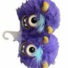 HEARTHSONG PURPLE MONSTER FACE SLIPPERS