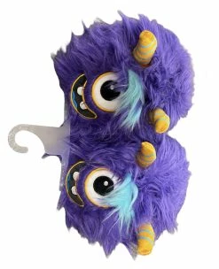 HEARTHSONG PURPLE MONSTER FACE SLIPPERS