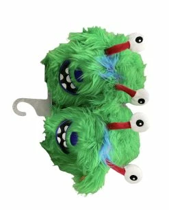 HEARTHSONG Green Monster Face Slippers