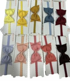 BEYOND CREATION Pantyhose Headband W/2.5" Dainty Flat Specialty Bow
