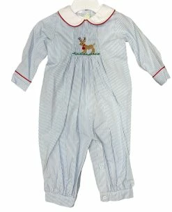 Zuccini Fall 22 Silas Smocked Reindeer Bubble