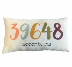 GLORY HAUS 39648 Colorful Zip Code Pillow