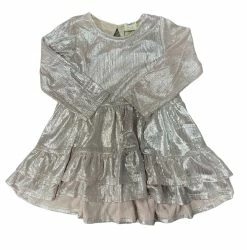 ML Kids Fall Pink Shimmer Long Sleeve Dress New Arrivals