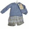 Baby Registry Blue Sweater Short Set W/Knee Socks