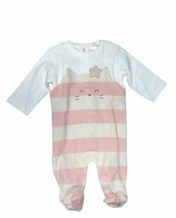 Mayoral Fall New Arrivals Pink Stripe Kitty Footie