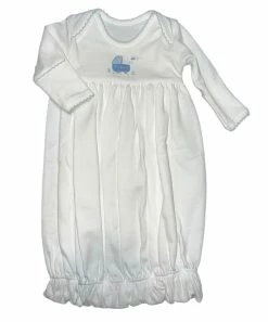 Baby Registry Squiggles Blue Baby Carriage Gown